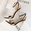 Bigtree Модные женские сандалии с открытым носком на тонком каблуке для ночного клуба на сверхвысоком каблуке и с открытым носком в тон одного цвета