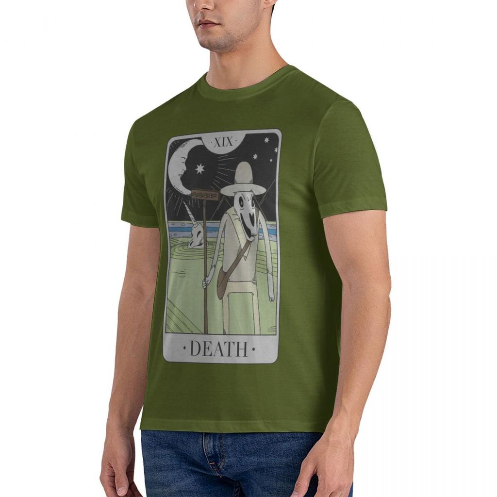 Tarot Card Death T Shirt Adventure Cartoon Time Novelty Pure Cotton Tee Shirt Crewneck Short Sleeve TShirt Gift Idea Clothes