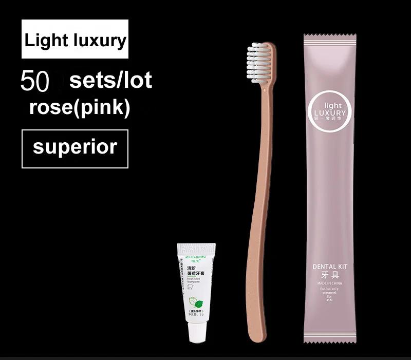 Free Shipping Hotel Club Family Guest Travel Toothbrush and Toothpaste Sets Disposable Dental Kits