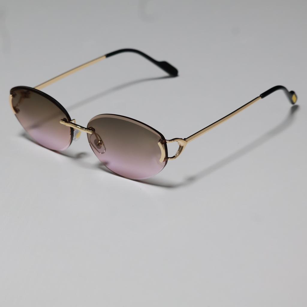 JYL TS Women's Rimless Cat-Eye - Diamond-Cut Trendy Sun Shades WF-5G322