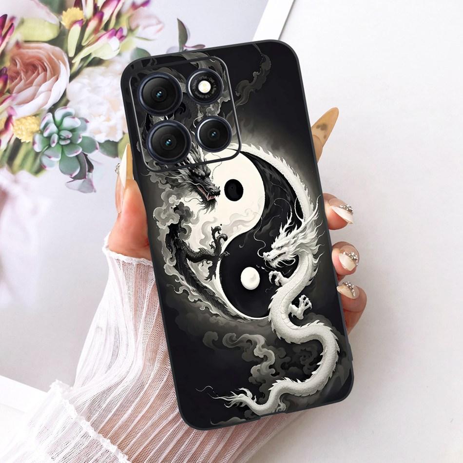 For Motorola Moto G86 Power Cool Dragon Tiger Pattern Phone Case For Moto G86 G86Power Black Silicone Soft Covers Bumpers