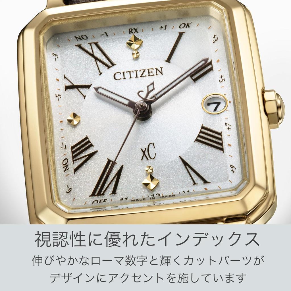 Часы Cross Sea Radio водонепроницаемые со сменным ремешком, коллекция hikari, квадратные, модель 2way, золотые, черные, белые, черные [Citizen], с фотоприводом, Eco-Drive