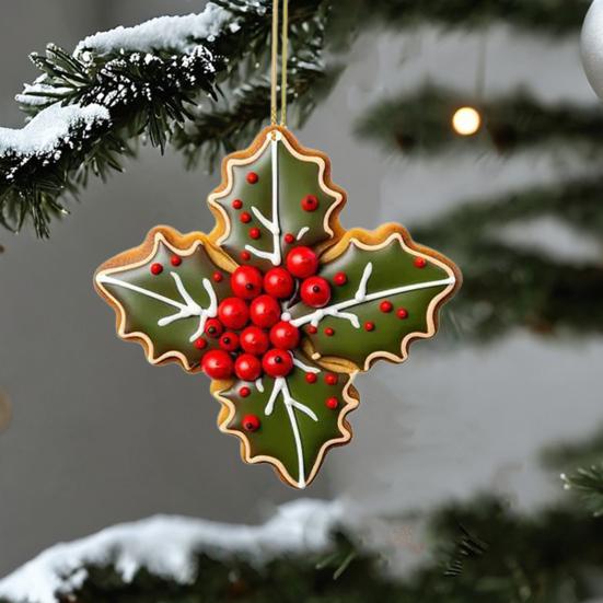 Подвеска на рождественскую елку 2D Снежинка подвесные украшения безделушки для вечеринок в помещении Акриловые плоские рождественские украшения