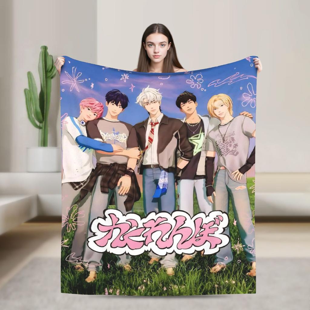 Blankets Travel Kpop PLAVE Caligo pt Throw Blanket Flannel Bedspread For Couch Chair Sofa Bed Graphic Sofa Bed Cover