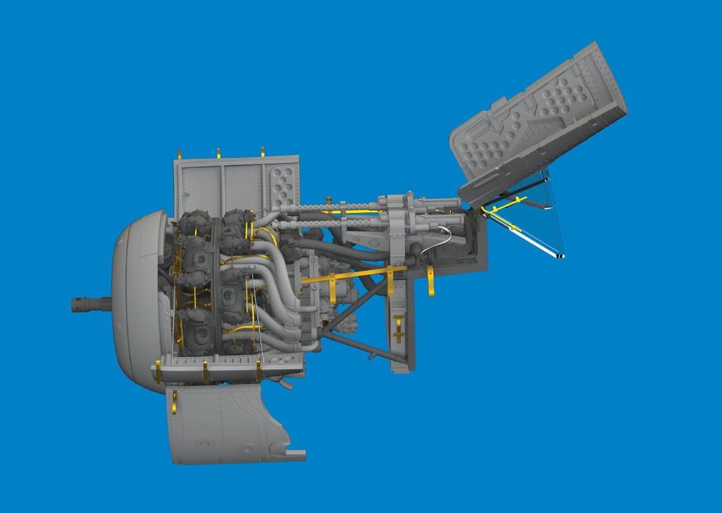 Eduard 1/48 Brassin Fw190A-6 Engine (for Eduard) Plastic Model Parts EDU6481102 (Airplane)