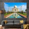 2D flat design 1-piece Taj Mahal Indian background fabric suitable for weddings and birthdays