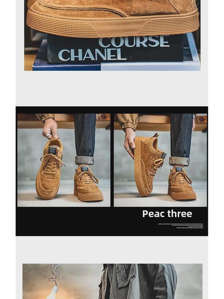 Men's Retro Low-Top Sneakers: Trendy Solid Color Casual Sports Shoes for Spring and Autumn