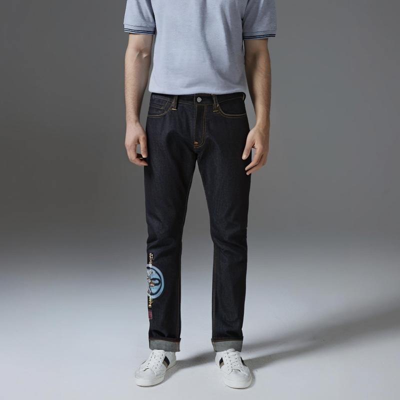 EVISU X Dragon Ball Z Jeans Men's Denim Blue Moderate Tapered Pants 2EADRM1JE10127CT