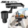 Car Cup Holder Expander Multi-Function Drink Holder with Food Table 360-Degree Adjustable Base Tray for Snack