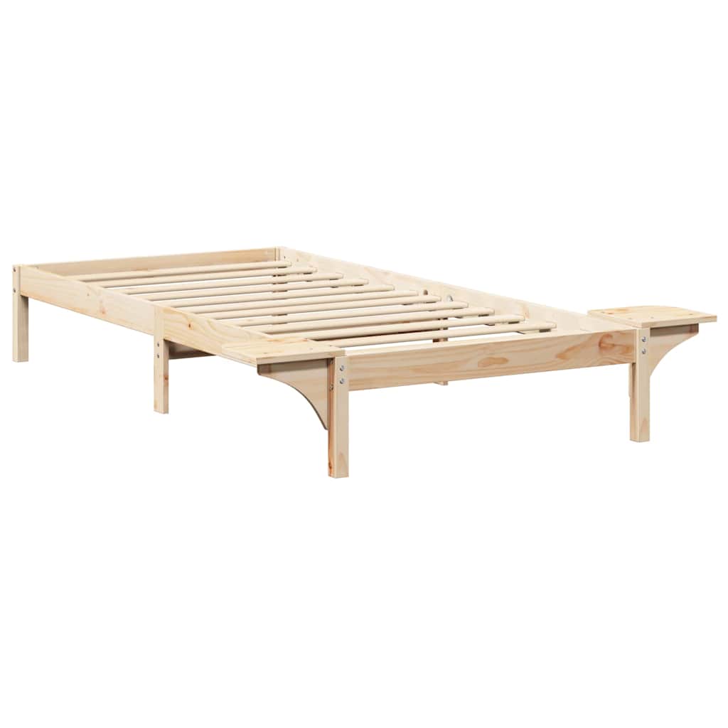 Natural Wooden Bed Frame 75 x 190 cm Solid Pine Wood