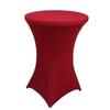 Easy Care Elastic Cocktail Table Set Fitting For Hotel Wedding Party Hotel Wedding Party Table Cover