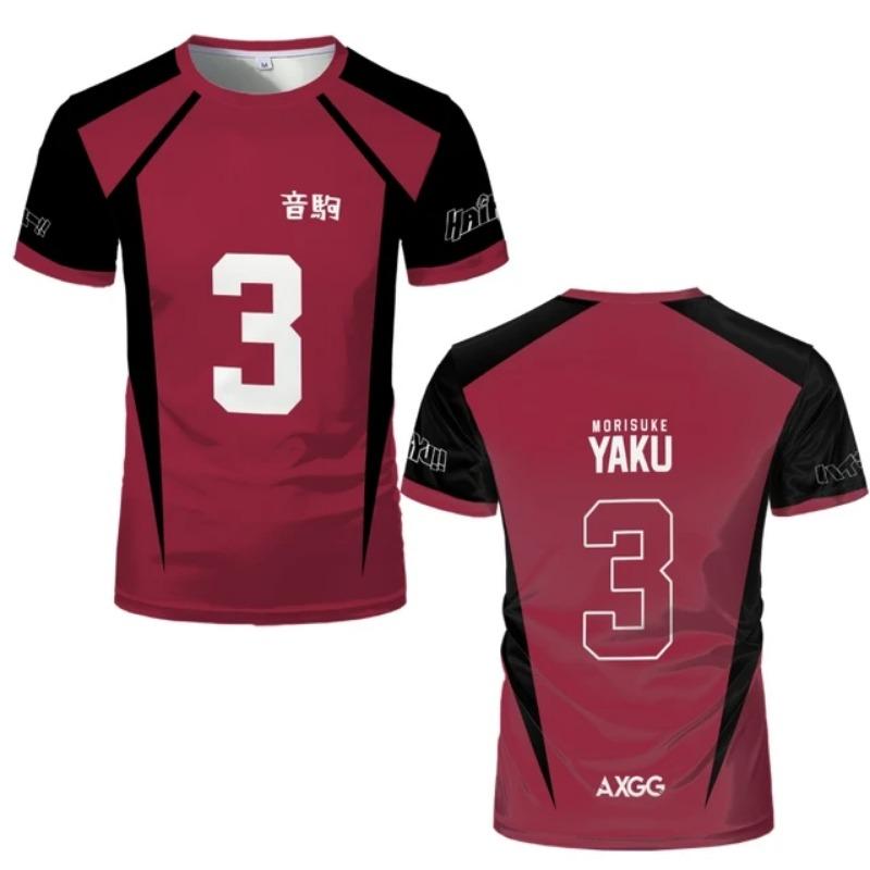 Футболка с изображением аниме Haikyuu Nekoma, джерси, униформа, Kozume Tetsurou Kuroo, костюм для косплея, школьный волейбольный клуб, мужская спортивная одежда, футболка