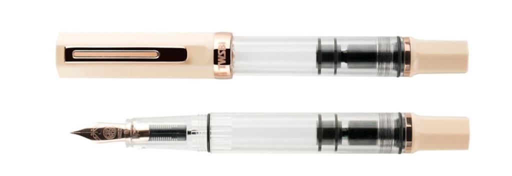 TWSBI Eco Fountain Cream Rose Piston Filling Fine Nib TW020012 Pen, Gold, System, (F),