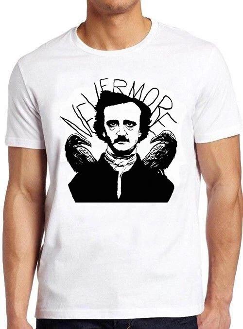 Эдгар Аллан По Ворон Никогда Больше Винтажная Хоррор Крутая Футболка T Shirt M723