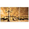 Трехкомпонентная картина на холсте Венецианская гондола Италия