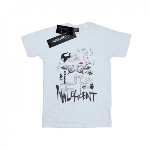 Disney Womens/Ladies Maleficent Mistress Of Evil Growing Wild Collage Cotton Boyfriend T-Shirt