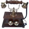 Shesham Wood & Brasss Made Operationall Telephonee With Well Carving On It Decorative Showpiece - 23 Cm  (Brass, Brown)