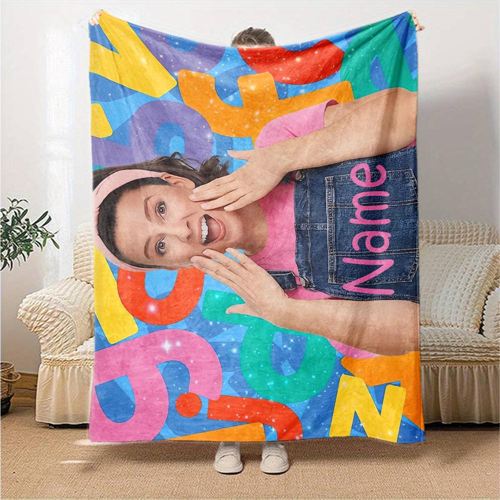 Custom Name Ms. Rachel Theme Printed Blanket - Perfect for Couch, Bed, Travel & Outdoor Use | Machine Washable, Cozy & Durable.