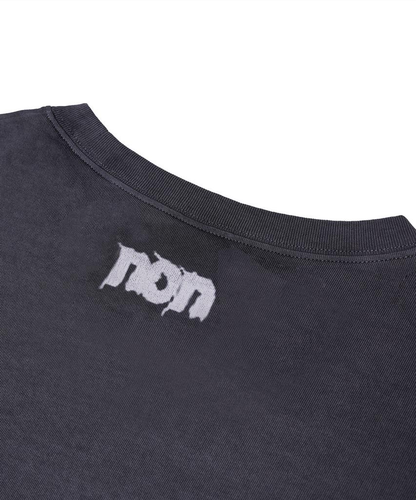 NONFLOOR Distressed Invisible Guest T-Shirt Washed Charcoal