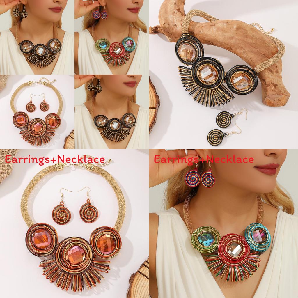 Новый летний набор украшений с подвесками из кристалла и сплава для моды и подарка