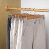 Stainless Steel Pant Trouser Hanger Wood Trouser Hanger with Clip Practical Solid Wooden Hanger