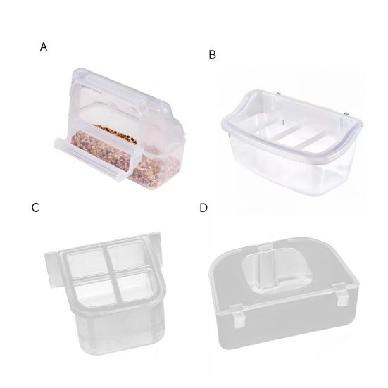 Parrot Feeder Drinker Bird Food Box Hanging Bowl Transparent Anti-Spill Water Tank Cage Birds Supplies Pet Plastic Food Container