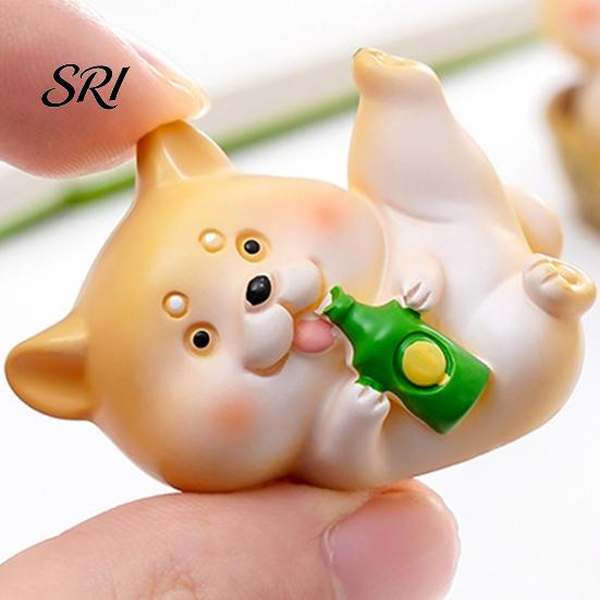 Dog Lover Gift Idea Mini Resin Figurine Cartoon Puppy Statue Tiny Cake Topper Versatile Decoration for Fairy Garden DIY Crafts Birthday Party