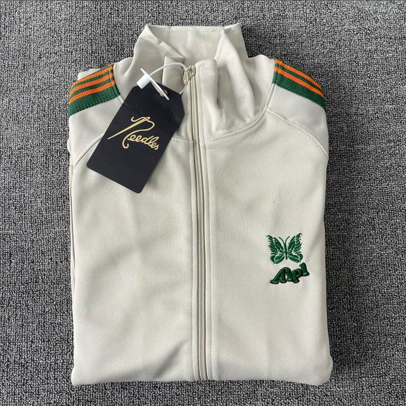 Mens Velvet Sporty Embroidered Butterfly Jacket Casual Hooded Zip-Up Outerwear Youth Streetwear