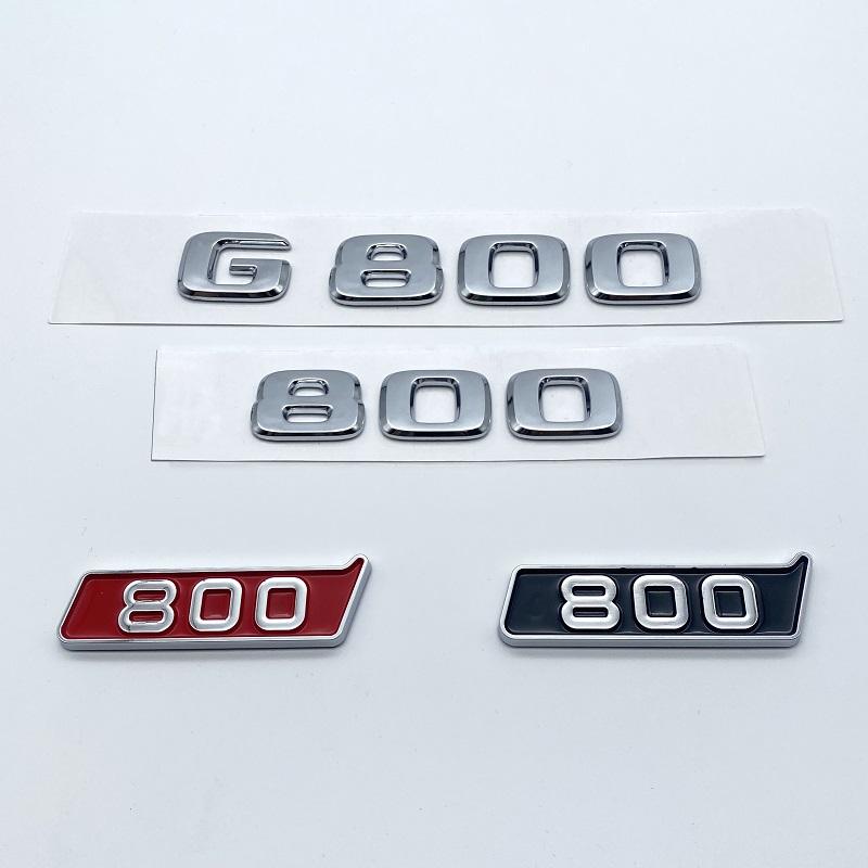 3D ABS Black Silver Letters G800 800 BITURBO Emblem for Mercedes Benz Brabus G Car Fender Trunk Rear W464 Logo Sticker MU8