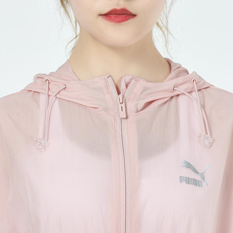 Puma Loose Casual Breathable Hooded Windbreaker Women Outerwear Pink 532680-36