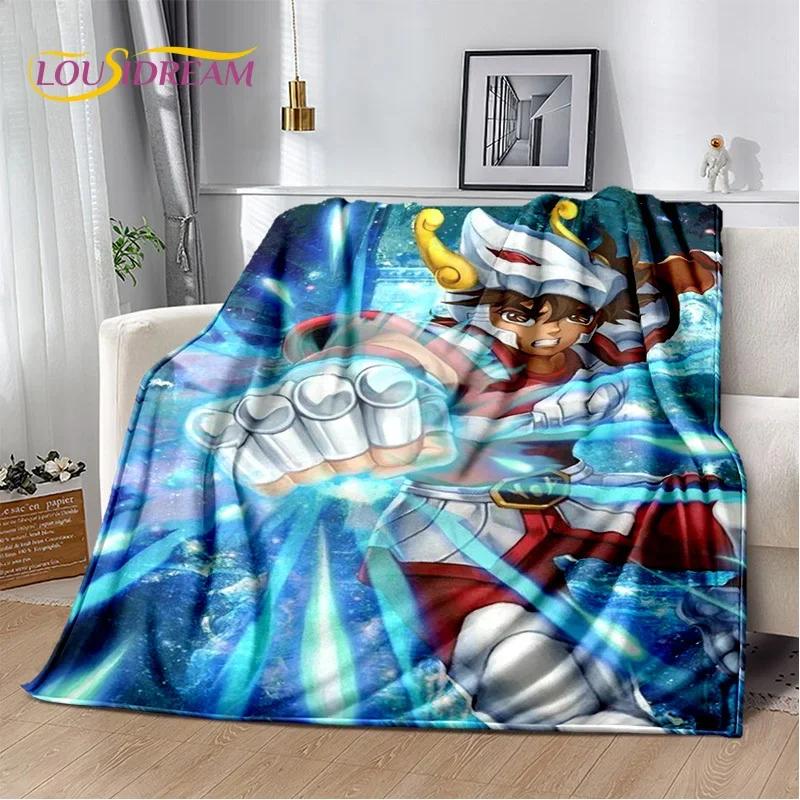 Мягкое фланелевое одеяло из мультфильма Saint Seiya 3D Retro для кроватей, диванов, пикников, пледов для отдыха на свежем воздухе, подарков