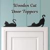 Wooden Black Cat Door Corner Decoration Farmhouse Rustic Wooden Kitten Silhouette Door Frame Sign Front Door Edge Topper Sitter Ornament