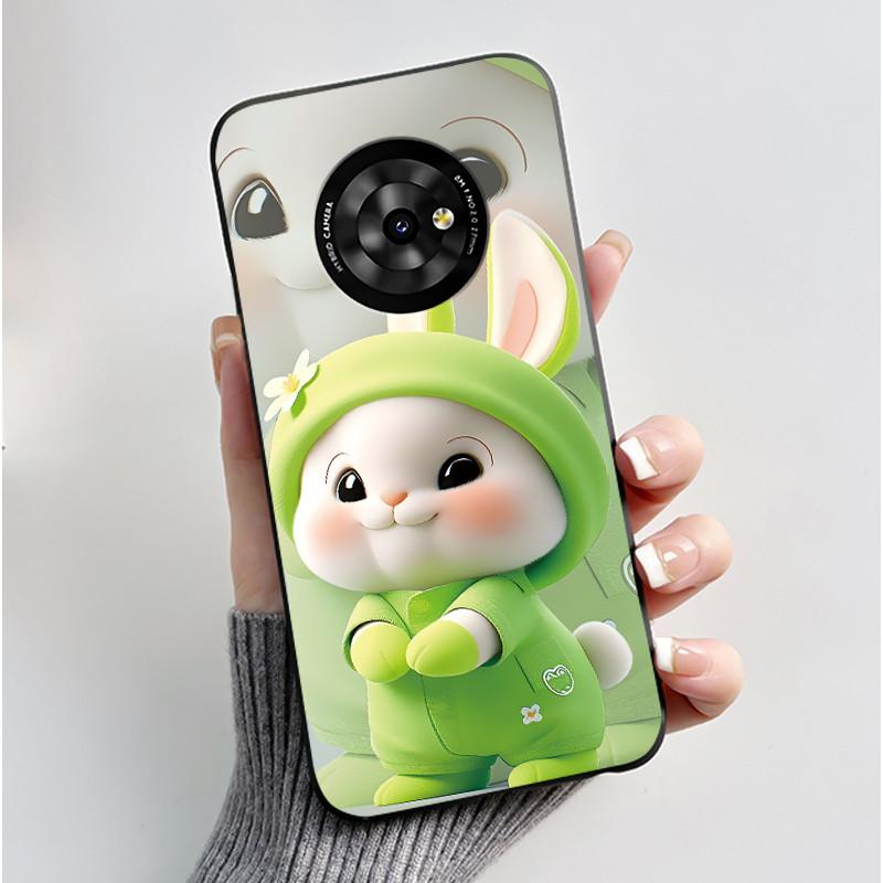 New Unique Cartoon Design Soft Silicone Black Casing For TCL Suixuetang M1 Fluffy Kitten Pattern Shockproof Protective Cover