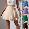 Женская мини-юбка с высокой талией и оборками, бантом на шнуровке, платье трапециевидной формы, мягкая женская летняя юбка для свиданий, женская одежда
