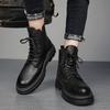 Новые роскошные брендовые мужские уличные ботинки, мотоциклетные ботинки с круглым носком, повседневные кожаные ботинки для мужчин, ботильоны, мужские ботинки