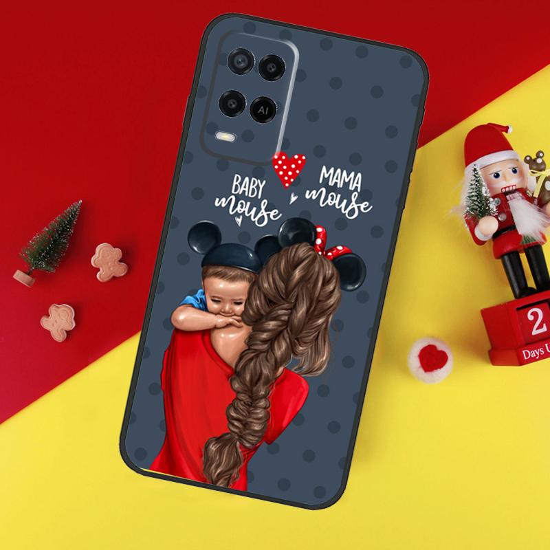Beautiful Mother Daughter Son Case For Oppo A80 A60 A40 A15 A16 A17 A57 A94 A74 A54 A76 A96 A18 A38 A58 A78 A98 A6 A5 Pro