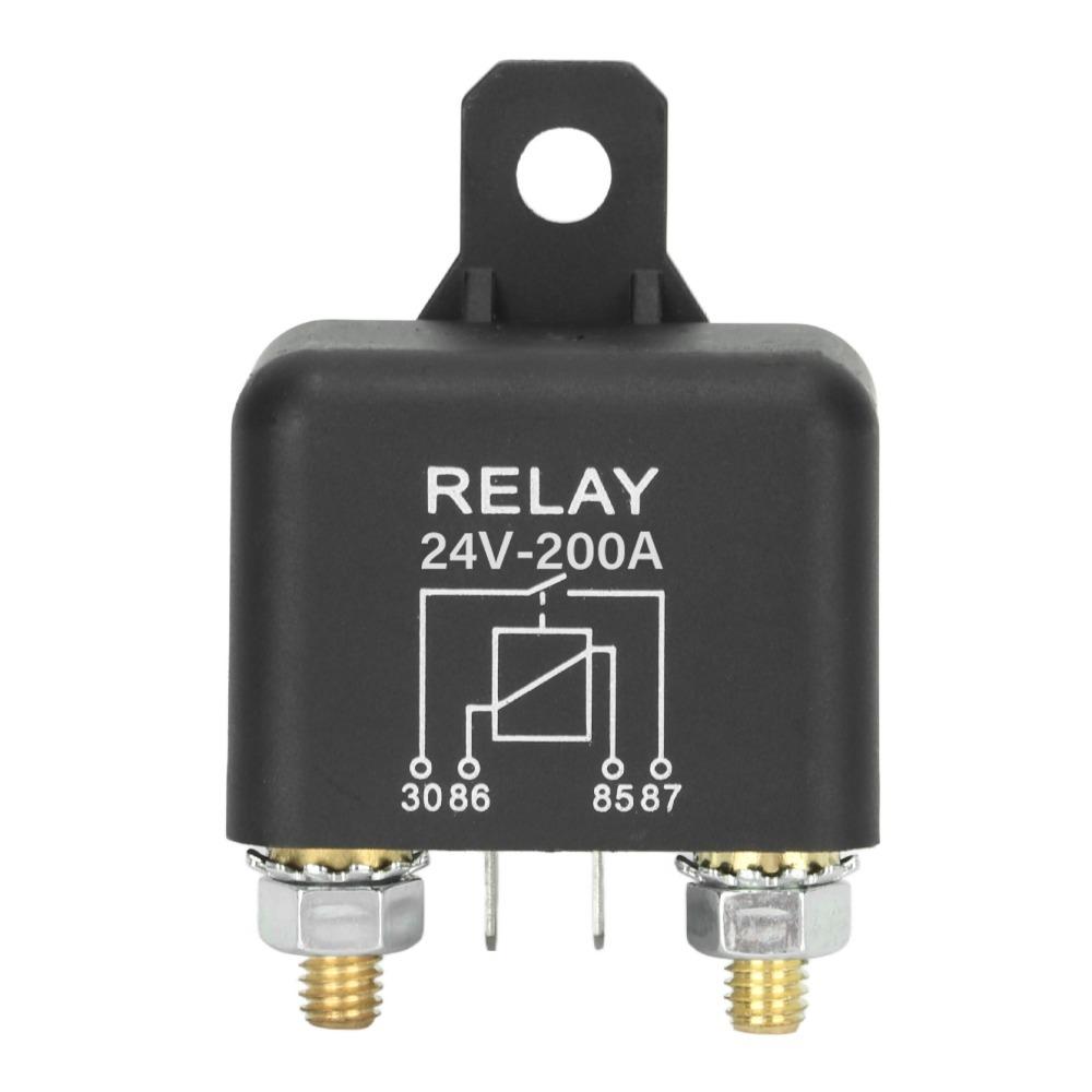 200A 24V Car Start Relay High Current 4 Pin 24V 200A Relay Brass Coil Normally Open Vehicle Starter Relay Forklift