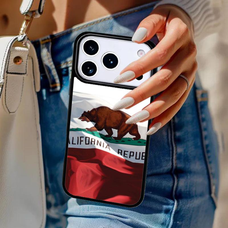 California Republic Phone Case For iPhone 17 Air 14 15 13 12 Max Cover For Apple 14 15 16 16e 11 Pro Max Plus Coque
