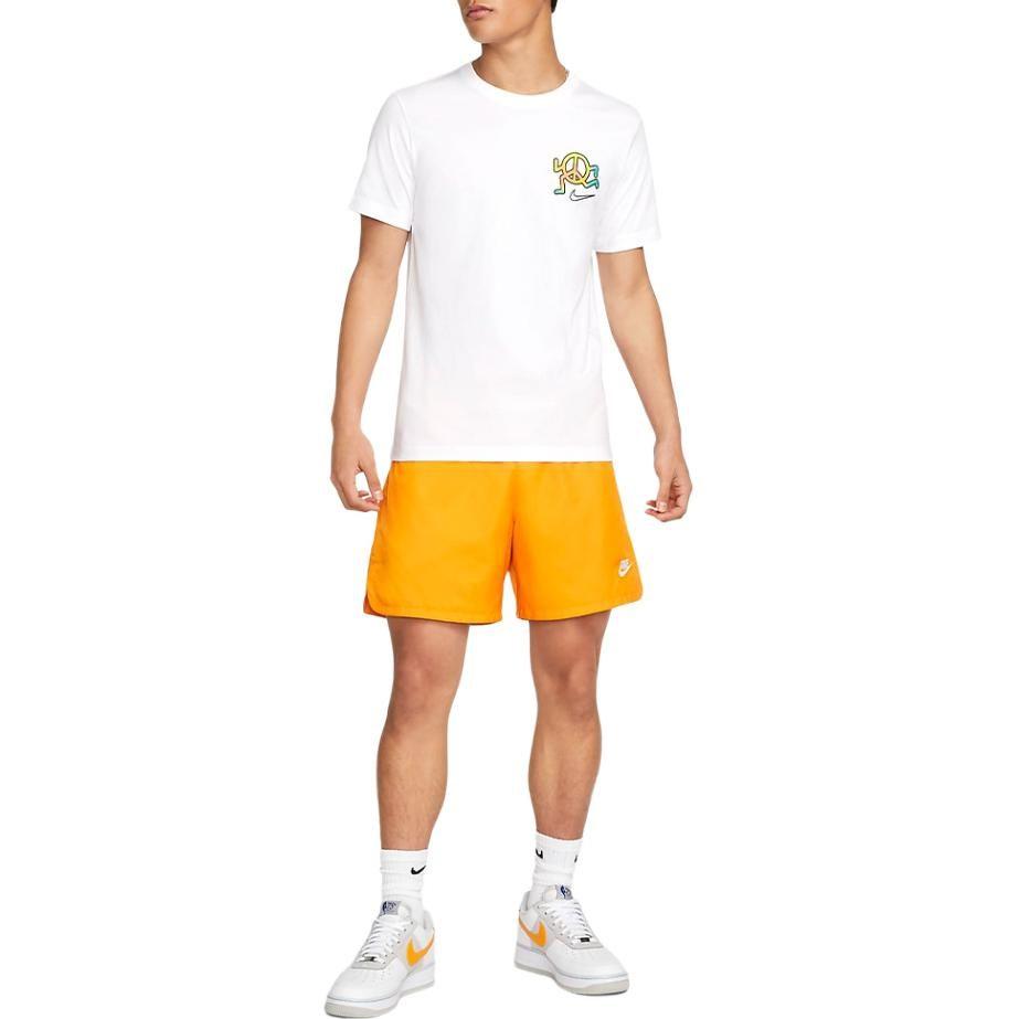 Nike T Shirts Men's White Crew Neck Moderate Straight Fit DQ1079-100