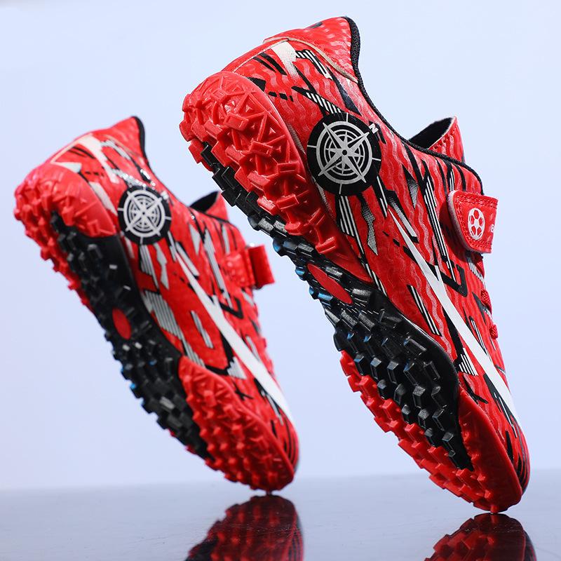 Spot Football Shoes Men's Velcro TF Shredded Nails Spikes Student Youth Training Shoes Competition Sneakers