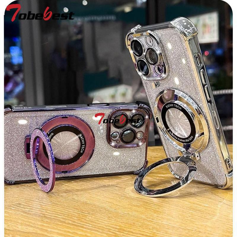 Противоударный чехол-подставка для телефона с кристальным браслетом с блестящим покрытием для Samsung Galaxy S25 S24 S23 S22 S21 S20 Ultra Plus FE