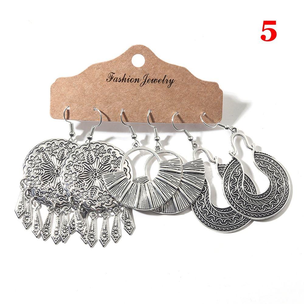 Аксессуары Бохо Украшения Мода Крылья Лист Этнический Набор Серег Круг Кисточка Геометрические Подвески