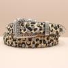 Cross Belt Leopard Print Western Rhinestone Belt Personalized Denim Woman Rivet Jeans Belt