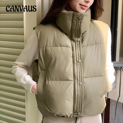 Свободный повседневный жилет из утолщенного хлопка с воротником-стойкой для больших размеров на весну и осень