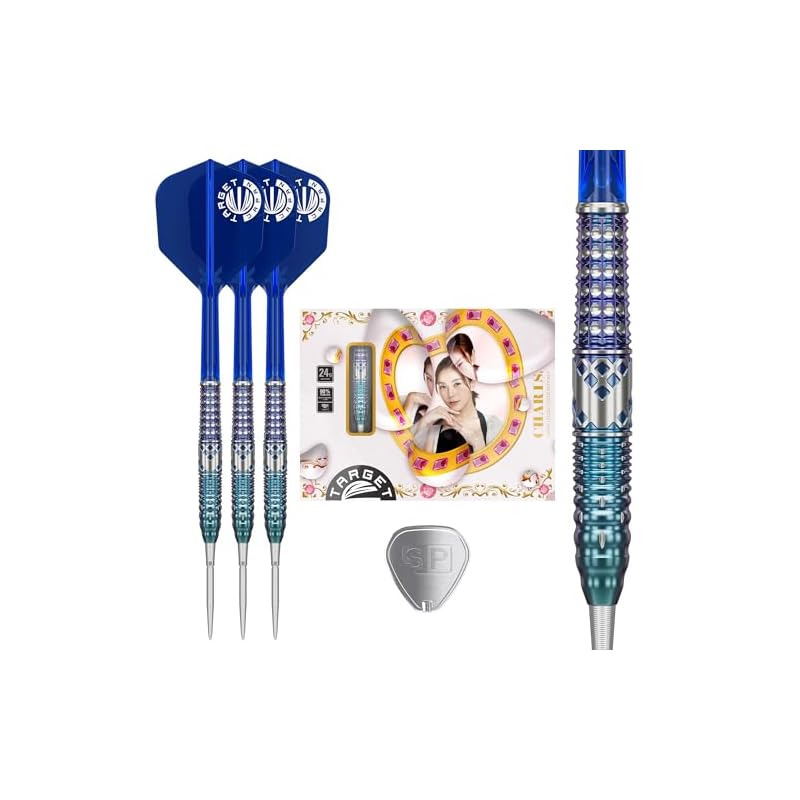 Target Japan CHARIS G5 Кэти Люн Игрок 90% Вольфрам K-Flex Стальные Острые Дротики Набор, 22 г, Нет. Форма 6, Плавники и Хвостовики, SWISS SILVER NANO POINT 30мм