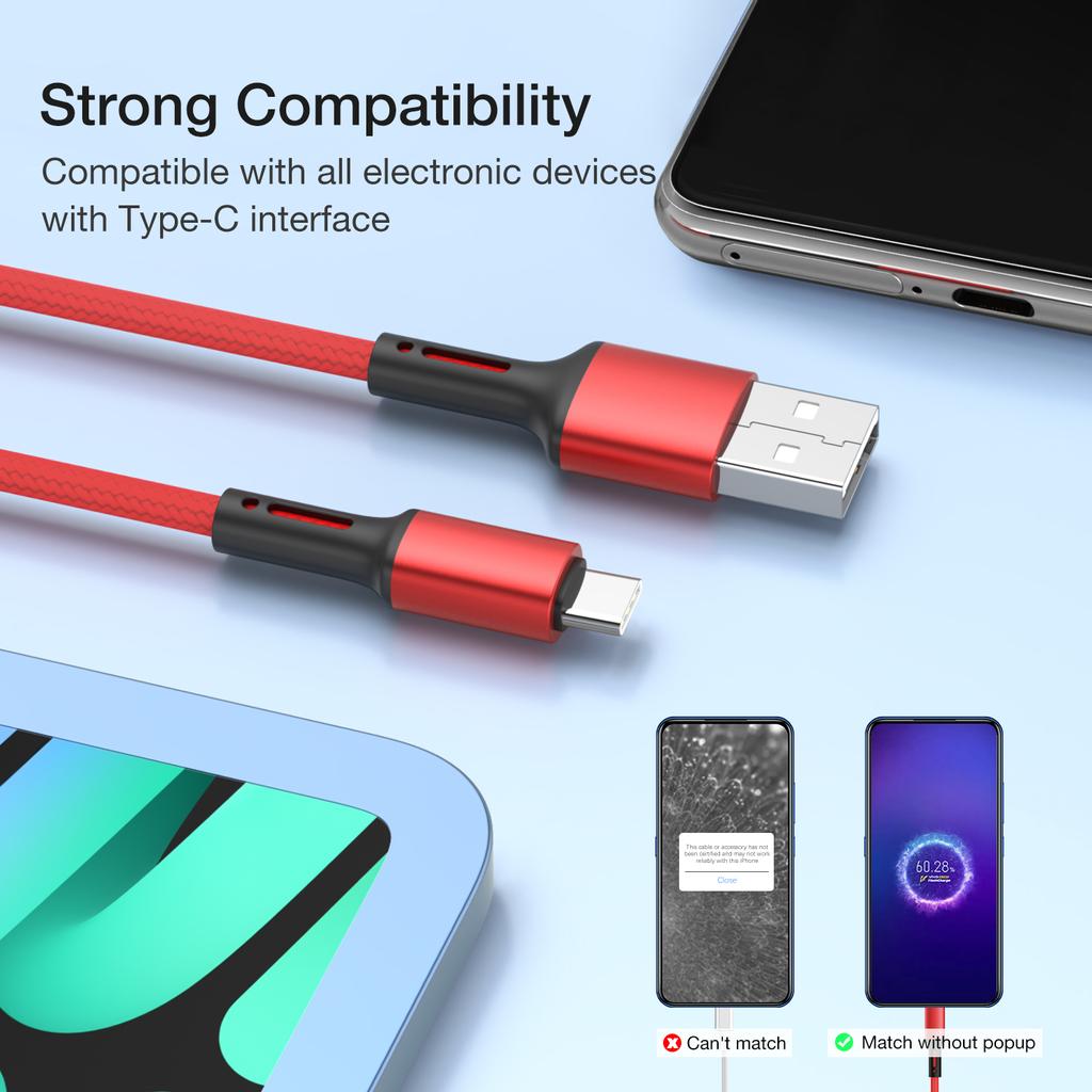 Кабель USB Type C для быстрой зарядки Samsung Xiaomi Redmi Google 1 2 3 метра, шнур для зарядки сотового телефона USBC, длина 1 м 2 м 3 м