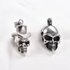 Gothic Stainless Steel Skull Pendant Necklace for Men Punk Rock Hip Hop Boy Skeleton Charms Chain Metal Jewelry Halloween Gifts