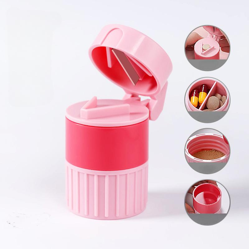 4-слойная таблеточная мельница для порошка, резак для порошковых таблеток, 4 в 1, портативный разделитель лекарств, ящик для хранения, дробилка