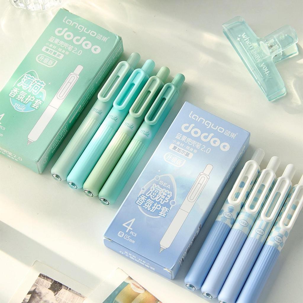 Набор из 4 карманных гелевых ручек 0,5 мм, шариковые, с плавными черными чернилами для письма в офисе и школе