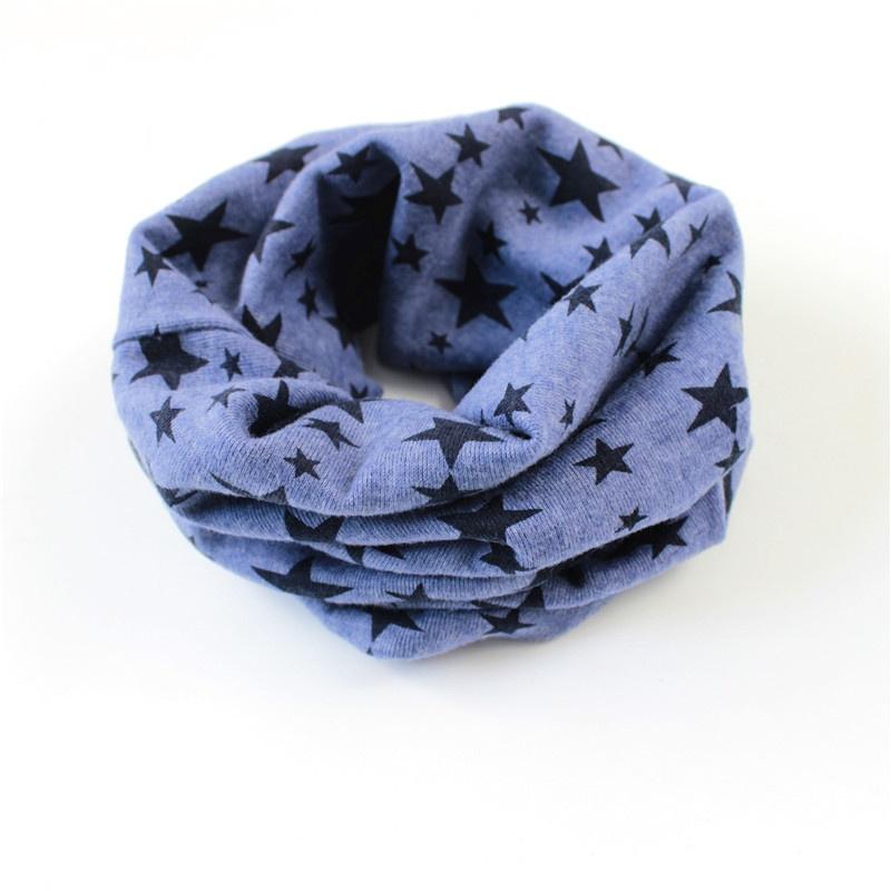 Длинный теплый снуд с принтом звезд для маленьких мальчиков и девочек, уличный теплый шарф для шеи